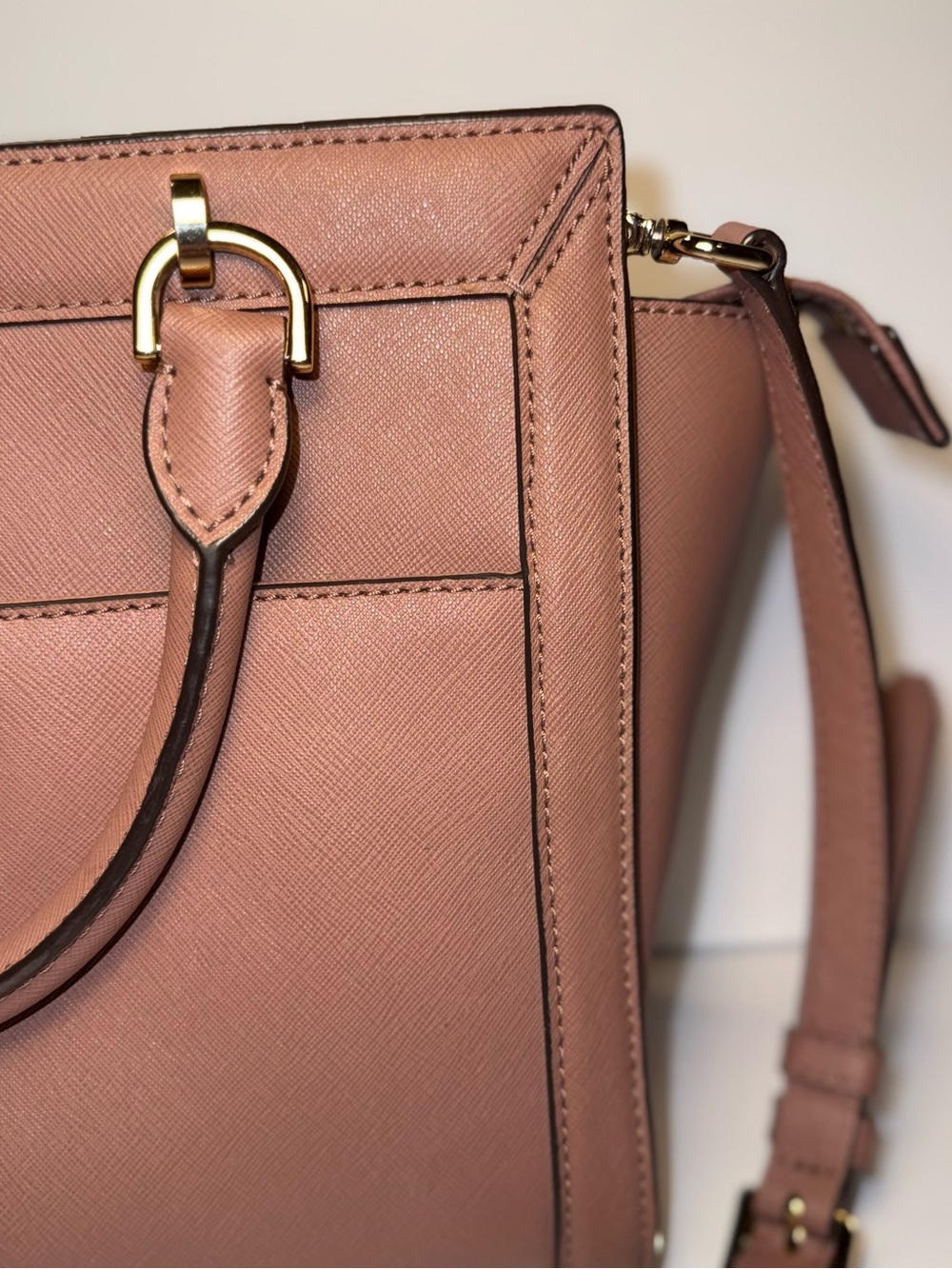 Michael Kors Tina Blossom Satchel Crossbody Bag Purse Saffiano Leather Large - Picture 4 of 16